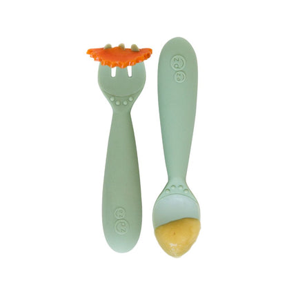 ezpz Mini Utensils (Fork + Spoon) in Sage