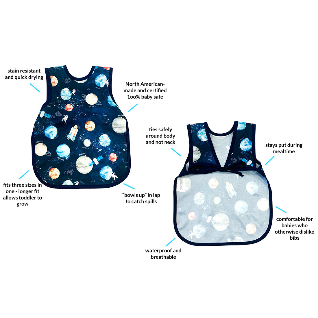 BapronBaby Toddler Bib (6m+) Outer Space