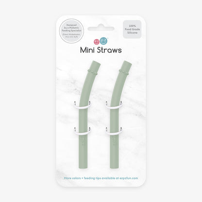 ezpz Mini Cup + Straw Training System Straw Replacement 2-Pack Sage