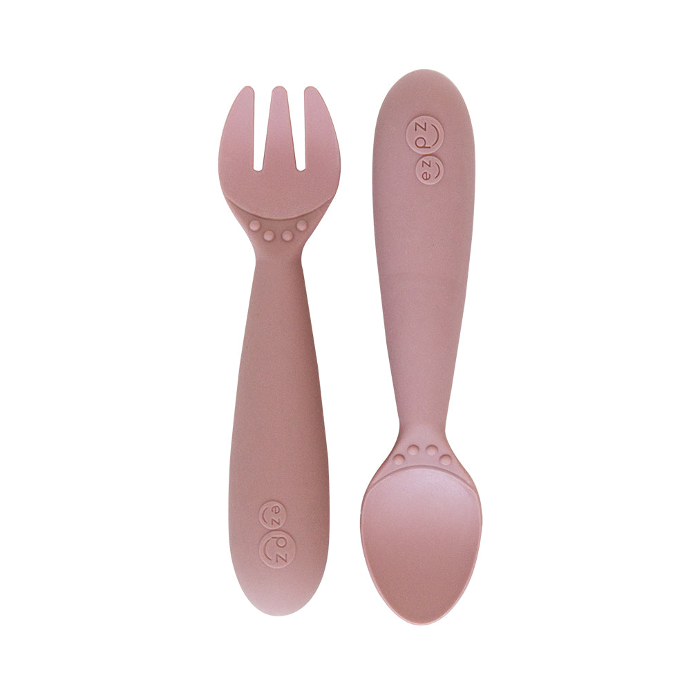 ezpz Mini Utensils (Fork + Spoon) in Blush