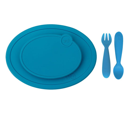 ezpz Mini Feeding Set WITH Lid in Blue