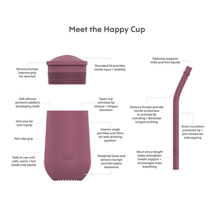 ezpz Happy Cup + Straw System in Mauve