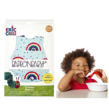 Gift Bundle Bapron + Kizingo - Toddler Bib (6m+) World of Eric Carle - Rainbow Caterpillar and Beet Spoon