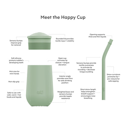 ezpz Happy Cup + Straw System in Sage