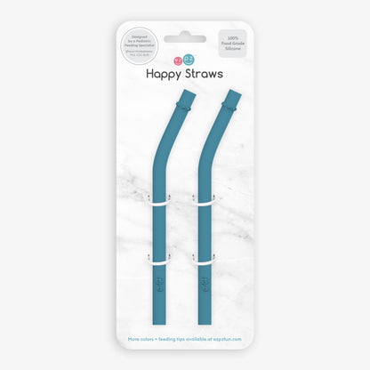 ezpz Happy Cup + Straw System Straw Replacement 2-Pack Indigo