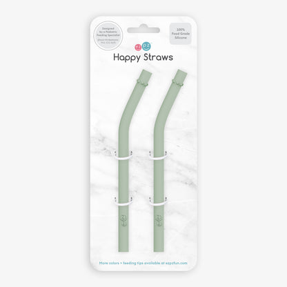 ezpz Happy Cup + Straw System Straw Replacement 2-Pack Sage