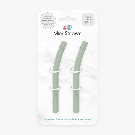 ezpz Mini Cup + Straw Training System Straw Replacement 2-Pack Sage