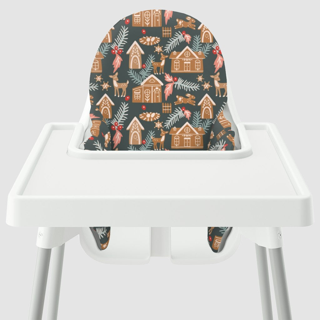 Yeah Baby Goods High Chair Cover Holiday - Gingerbread Town