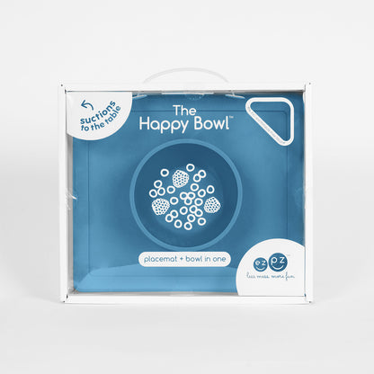 ezpz happy bowl in blue in packaging