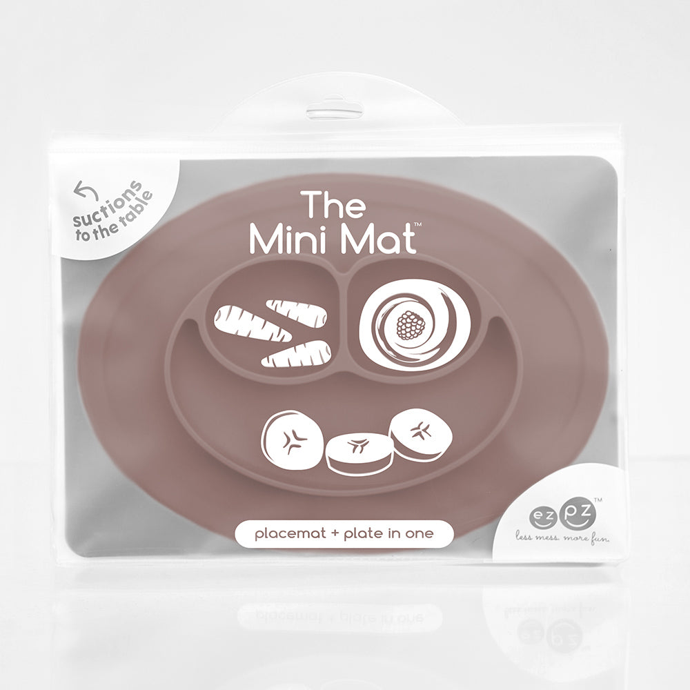ezpz mini mat in sienna, silicone smile shaped plate for toddlers