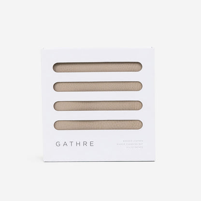 the gathre maxi circle mat in fog in minimal packaging