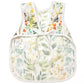 the back of a bapron baby apron showing the ties, in the "autumn leaves" pattern